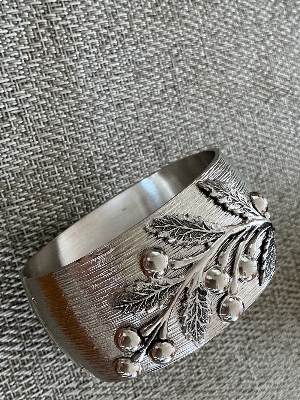 Whiting & Davis Silver Floral Branch Cuff